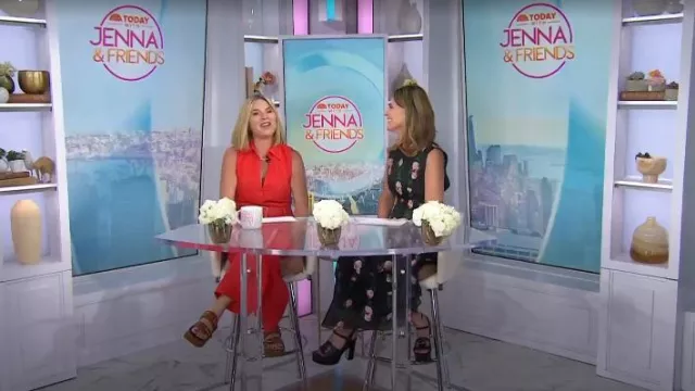 Gucci Cutout Platform Heeled Sandals worn by Savannah Guthrie as seen in Today on September 1, 2025