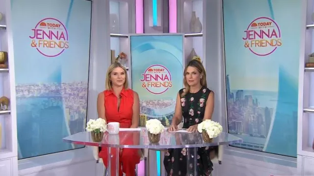Mango Linen Shirt Jumpsuit with Belt worn by Jenna Bush Hager as seen in Today with Jenna & Friends on September 1, 2025