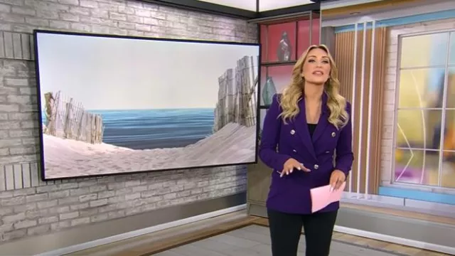 Blazer croisé sur mesure Zara porté par Kelly O’Grady tel qu’on le voit dans CBS Mornings le 1er septembre 2025
