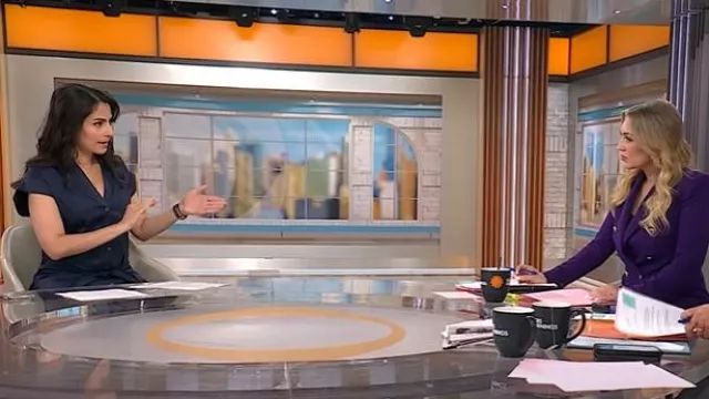 Veronica Beard Aimee Robe portée par Celine Gounder vue dans CBS Mornings le 1er septembre 2025