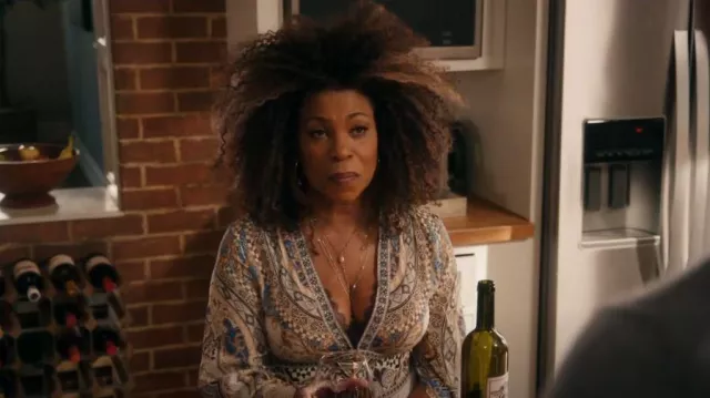 Camilla Silk Kimono Sleeve Dress worn by Lorraine Toussaint (Viola Marsette) as seen in The Equalizer (S05E18)