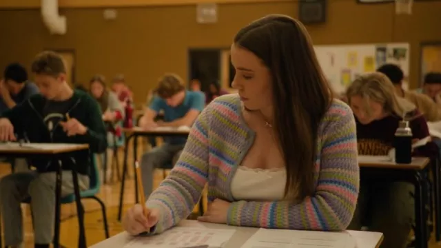 BDG Space Dye Stripe Cardigan worn by Iris (Birva Pandya) as seen in The Institute (S01E01)