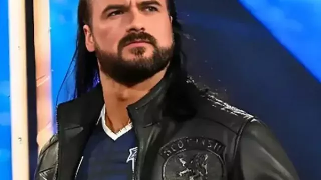 Drew McIntyre Smackdown Black Leather Jacket of Drew McIntyre in WWE The SmackDown LowDown