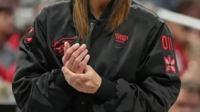 Indiana Fever Stranger Things Black Jacket worn by Stephanie White