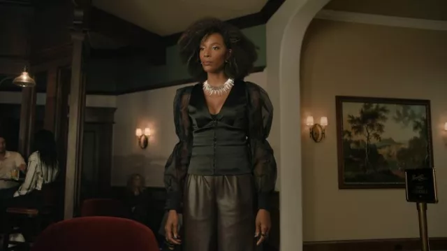 For Love & Lemons Gabrielle Puff Sleeve Mini Dress worn by Aleesha (Zainab Johnson) as seen in Upload (S04E04)