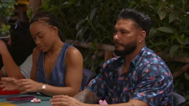 Bugatchi Shaped Fit Flamingo Shirt worn by DJ Pauly D as seen in Jersey Shore: Family Vacation (S08E14)