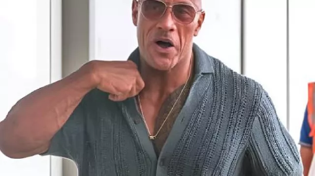 Camisa de punto gris del 82º Festival Internacional de Cine de Venecia de Dwayne Johnson