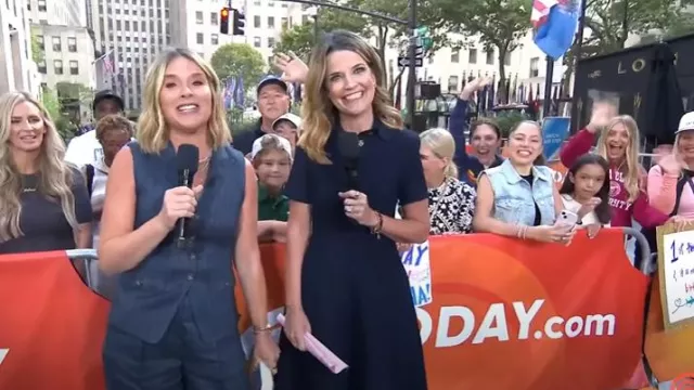 Veronica Beard Benny Pinstripe Vest worn by Jenna Bush Hager as seen in Today on  September 2, 2025