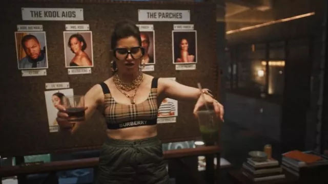 Burberry Crop Bra Top worn by Maya Mason (Kathryn Hahn) as seen in The Studio (S01E07)