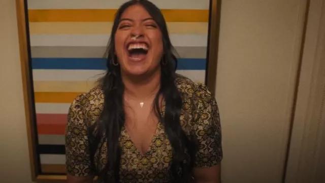 Modcloth Cocktails At Golden Hour Fit-And-Flare Dress worn by Petra (Keyla Monterroso Mejia) as seen in The Studio (S01E09)