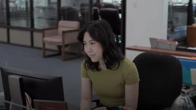 Open Edit Smooth Edit Short Sleeve Top worn by Nicole Lee (Ramona Young) as seen in The Paper (S01E01)