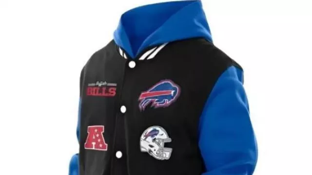New Era Buffalo Bills Hoodie Jacket worn by Drew Bledsoe in QB-1 named New Era's Director of Billustration
