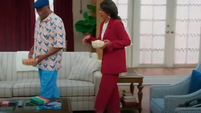 Wayf Feather Trim Blazer worn by Kimberly (Johari Johnson) as seen in Tyler Perry's Assisted Living (S05E13)