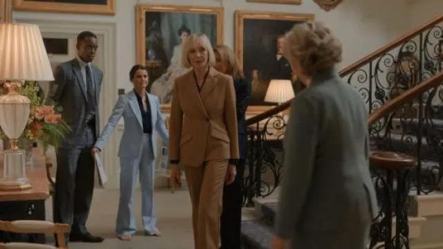 Burberry Wide Leg Virgin Wool Pants worn by Grace (Allison Janney) as seen in The Diplomat (S02E06)