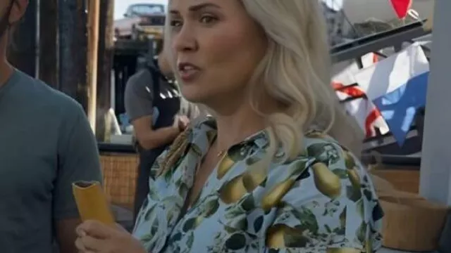 Catch of the Day Fruit Printed Mini Dress worn by Sophie (Emilie Ullerup) as seen in Catch of the Day