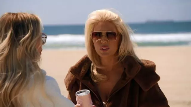 Sojos Retro Oversized Square Sunglasses worn by Gretchen Rossi as seen in The Real Housewives of Orange County (S19E09)