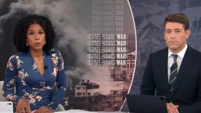 Gran vaina floral de manga larga Jones usada por Adriana Díaz como se ve en CBS Mornings el 10 de septiembre de 2025
