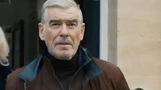 Pierce Brosnan MobLand 2025 Brown Jacket worn by Conrad Harrigan (Pierce Brosnan) as seen in MobLand (S01)