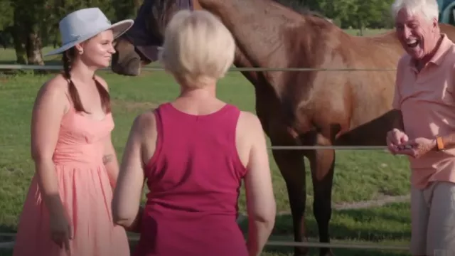 Universal Thread Coral Pink Maxi Sundress worn by Julia as seen in 90 Day Fiancé: Happily Ever After? (S09E10)