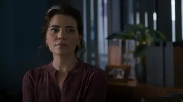 Hugo Boss Snake-Print Silk Regular-Fit Blouse worn by Martine Aranow (Nassima Benchicou) as seen in NCIS: Tony & Ziva (S01E01)
