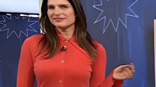 The Today Show 2025 Lake Bell Metallic Shirt in Today