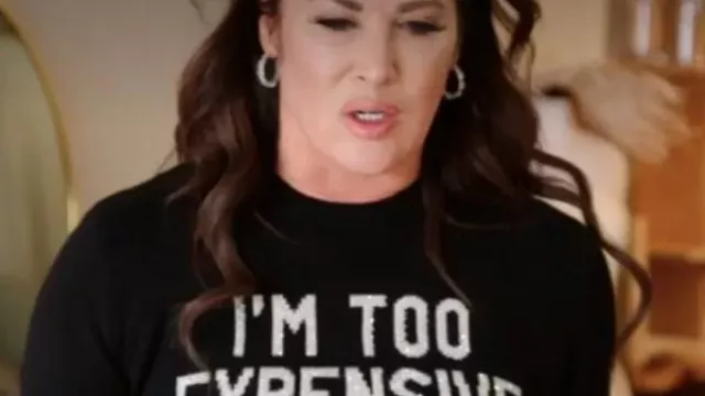 I’m Too Expensive Sweater of Emily Simpson in The Real Housewives of Orange County