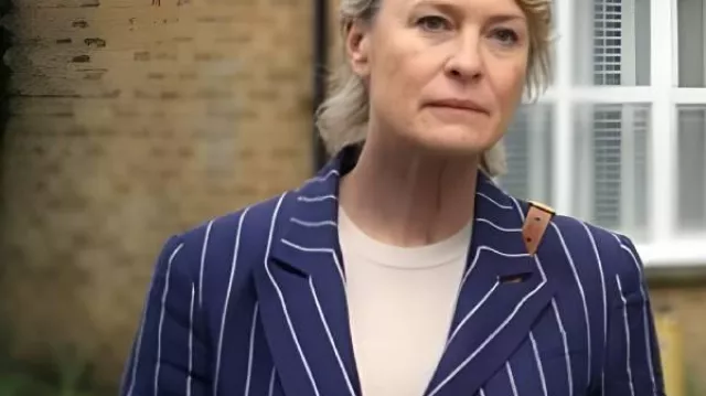 The Girlfriend 2025 Robin Wright Striped Blazer worn by Laura (Robin Wright) in The Girlfriend (S01)