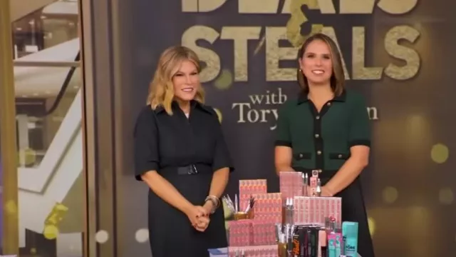 Vestido camisero de manga corta Akris usado por Tory Johnson como se ve en Good Morning America el 11 de septiembre de 2025