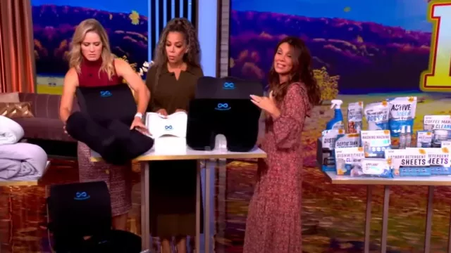 Vestido maxi estampado con capas de Isabel Marant Etoile Briane usado por Gretta Monahan como se ve en The View el 12 de septiembre de 2025