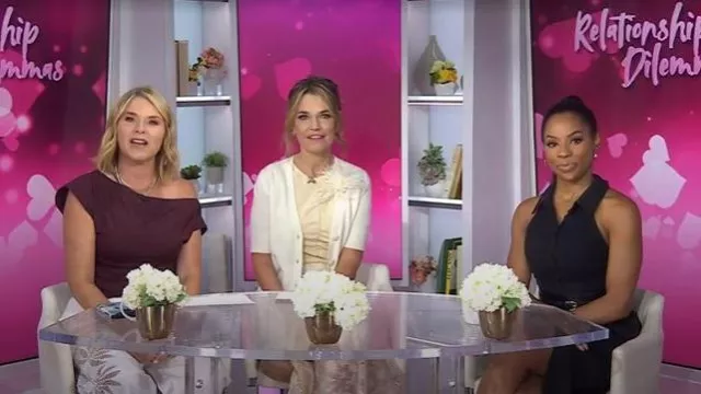 A.L.C. Nata Top in Plum worn by Jenna Bush Hager as seen in Today with Jenna & Friends on September 13, 2025