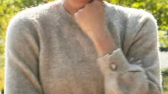 Beige Button-Cuff Sweater worn by Meghan Markle in With Love, Meghan
