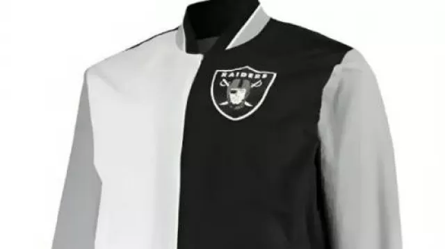 Recreation- Warm-Up Black/White Jacket of Las Vegas Raiders