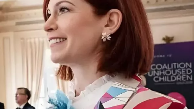 This Abstract Print Blazer worn by Elsbeth Tascioni (Carrie Preston) in Elsbeth (S03)