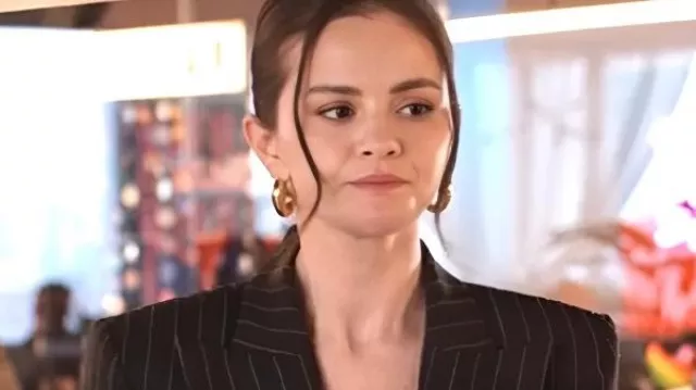 This Black Striped Blazer worn by Mabel Mora (Selena Gomez) in Only Murders in the Building (S05E04)