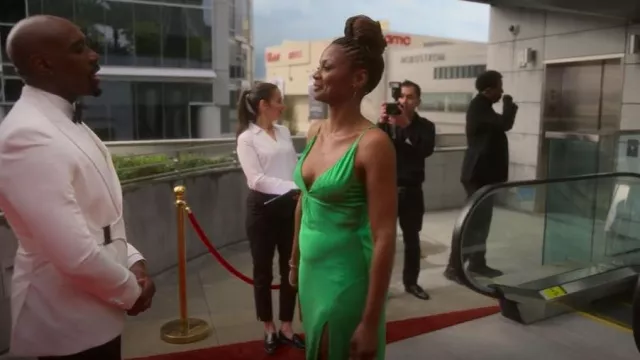 Sergio Hudson Charmeuse Zig-Zag Seamed Gown portée par Jax Stewart (Emayatzy Corinealdi) comme on le voit dans Reasonable Doubt (S03E01)