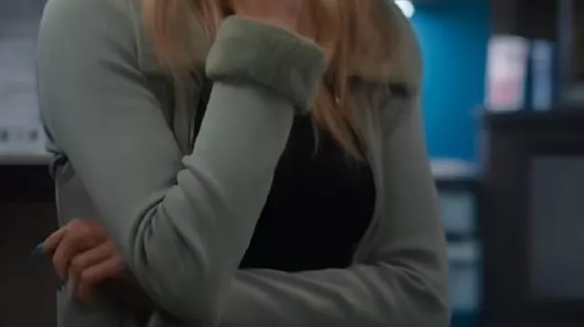 Fur Trim Cardigan worn by Morgan Gillory (Kaitlin Olson) in High Potential (S02)
