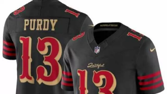 49ers Brock Purdy Rivalries Black Jersey worn by Brock Purdy in NFL Insider Tom Pelissero on the Chances 49ers QB Brock Purdy Plays in Week 3 | The Rich Eisen Show