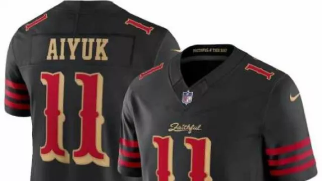 49ers Brandon Rivalries Black Jersey worn by Brandon Aiyuk in The 49ers Just Got an Explosive Report | San Francisco 49ers