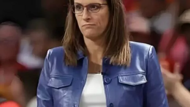 WNBA Playoffs Blue Leather Jacket worn by Stephanie White in Indiana Fever vs. Las Vegas Aces | FULL GAME HIGHLIGHTS | September 21, 2025
