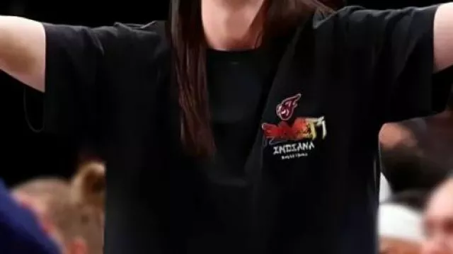Black T-Shirt worn by Caitlin Clark in WNBA Indiana Fever