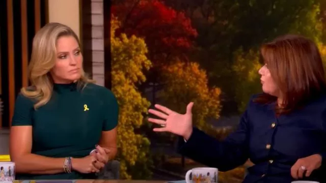 Ronny Kobo Tommy Mock Turtleneck Bodysuit worn by Sara Haines as seen in The View on September 19, 2025