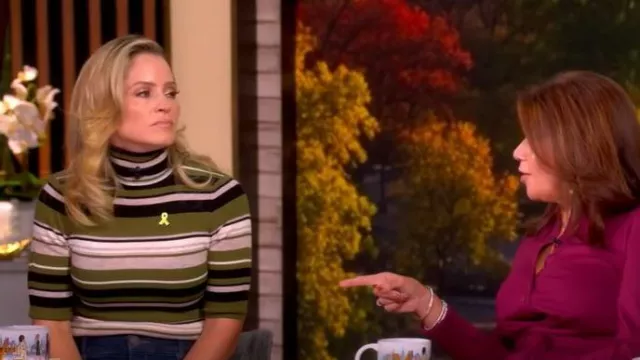 Favorite Daughter The Amelia Merino Wool Turtleneck Top worn by Sara Haines as seen in The View on September 22, 2025