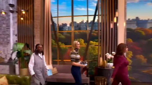 Democracy Ab Solution Skyrise Wide Leg Jean worn by Sara Haines as seen in The View on September 22, 2025
