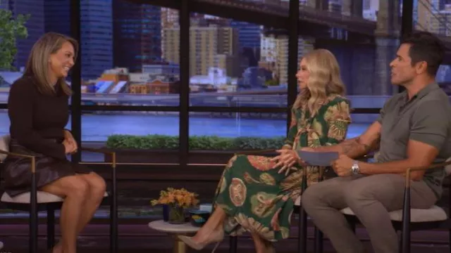 Derek Lam 10 Crosby Mixed Media Mini Dress worn by Ginger Zee as seen in LIVE with Kelly and Mark on September 22, 2025