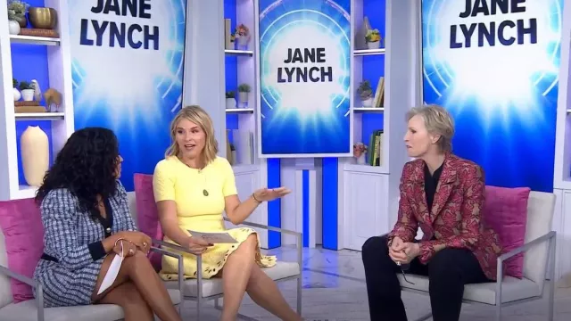 Blazer de jacquard de algodón LA DoubleJ 24/7 usado por Jane Lynch como se ve en Today with Jenna & Friends el 23 de septiembre de 2025