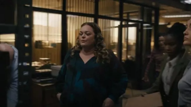 Ava & Viv Long Sleeve V Neck With Ties Floral Top worn by Colleen Hatteras (Rebecca Field) as seen in Ballard (S01E10)