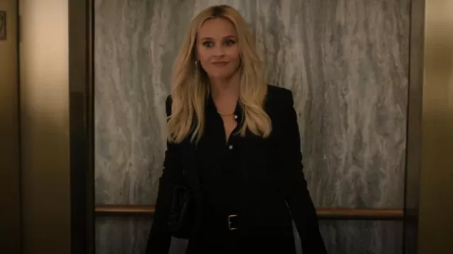 Theory Fitted Shirt in Silk Georgette worn by Bradley Jackson (Reese Witherspoon) as seen in The Morning Show (S04E02)