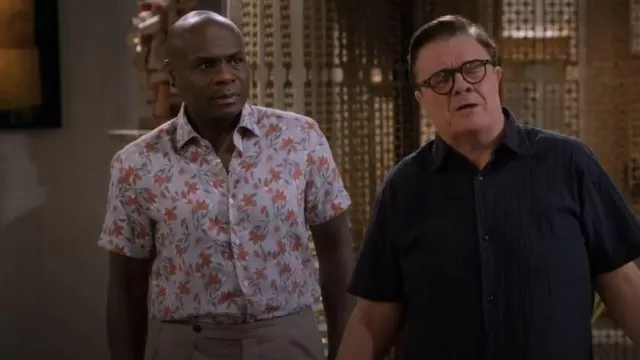Saks Fifth Avenue Collection Floral Button Front Shirt worn by Arthur Broussard (Nathan Lee Graham) as seen in Mid-Century Modern (S01E04)