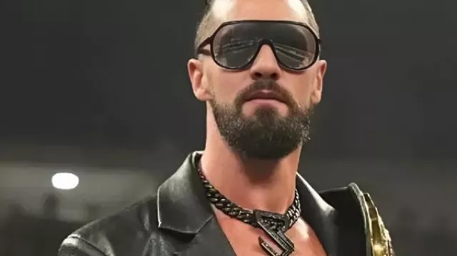 Chaqueta de cuero de Seth Rollins 2025 Monday Night RAW usada por Seth Rollins como se ve en WWE Raw