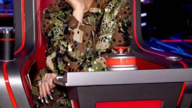 Veste camouflage portée par Gwen Stefani dans The Voice